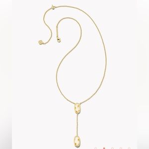 NWT Kendra Scott Necklace - jewelry - Framed Elisa Gold Y in White Mosaic
